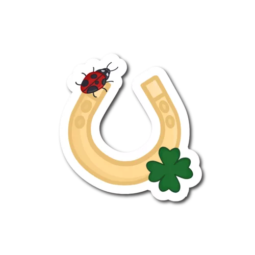 sticker fer a cheval coccinelle